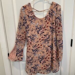 Speechless Floral Mini Dress in Pink and Blue